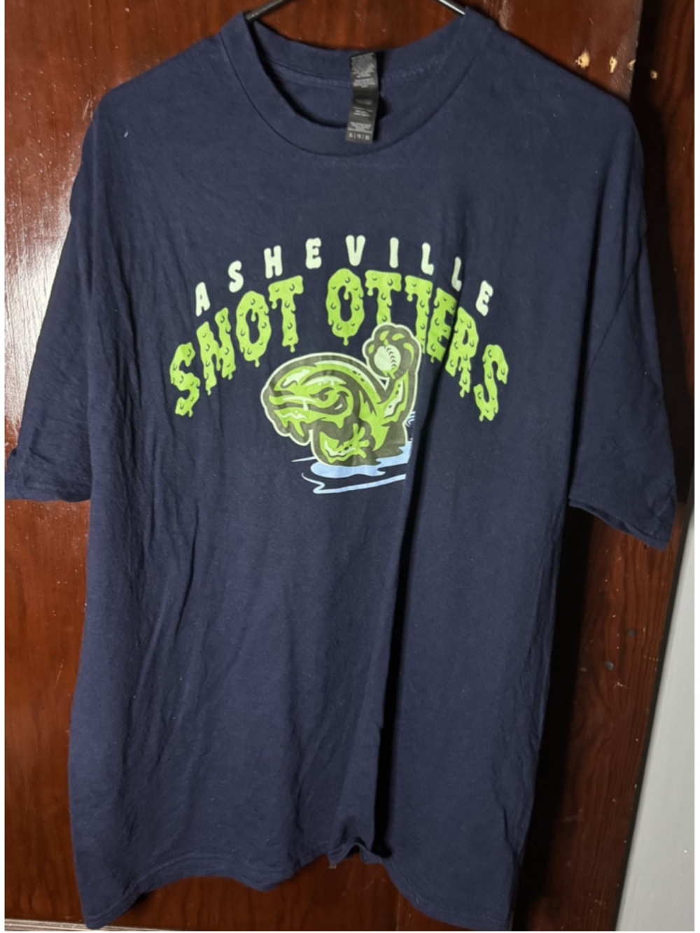 Asheville Snot Otters Tourists Blue T-Shirt Men's Size XL MiLB